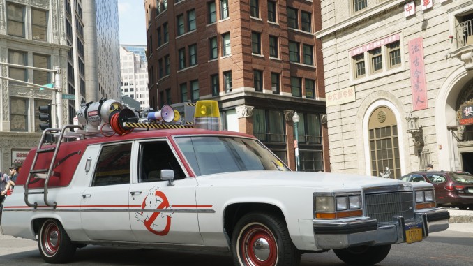 The Ecto-1 in Columbia Pictures' GHOSTBUSTERS.